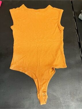Sleeveless One-Piece Bodysuit in Orange